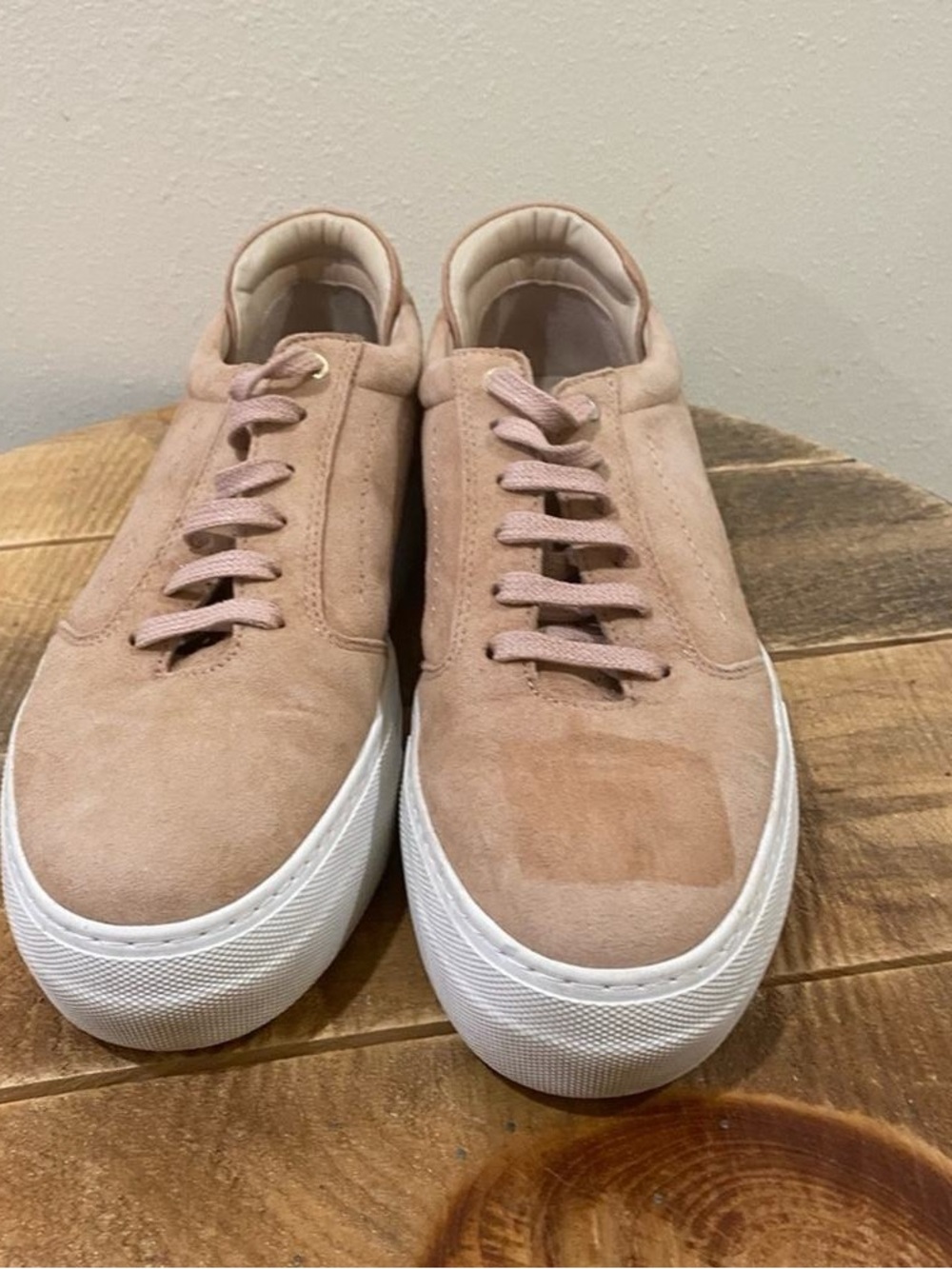 Suede Pink Platform Sneakers